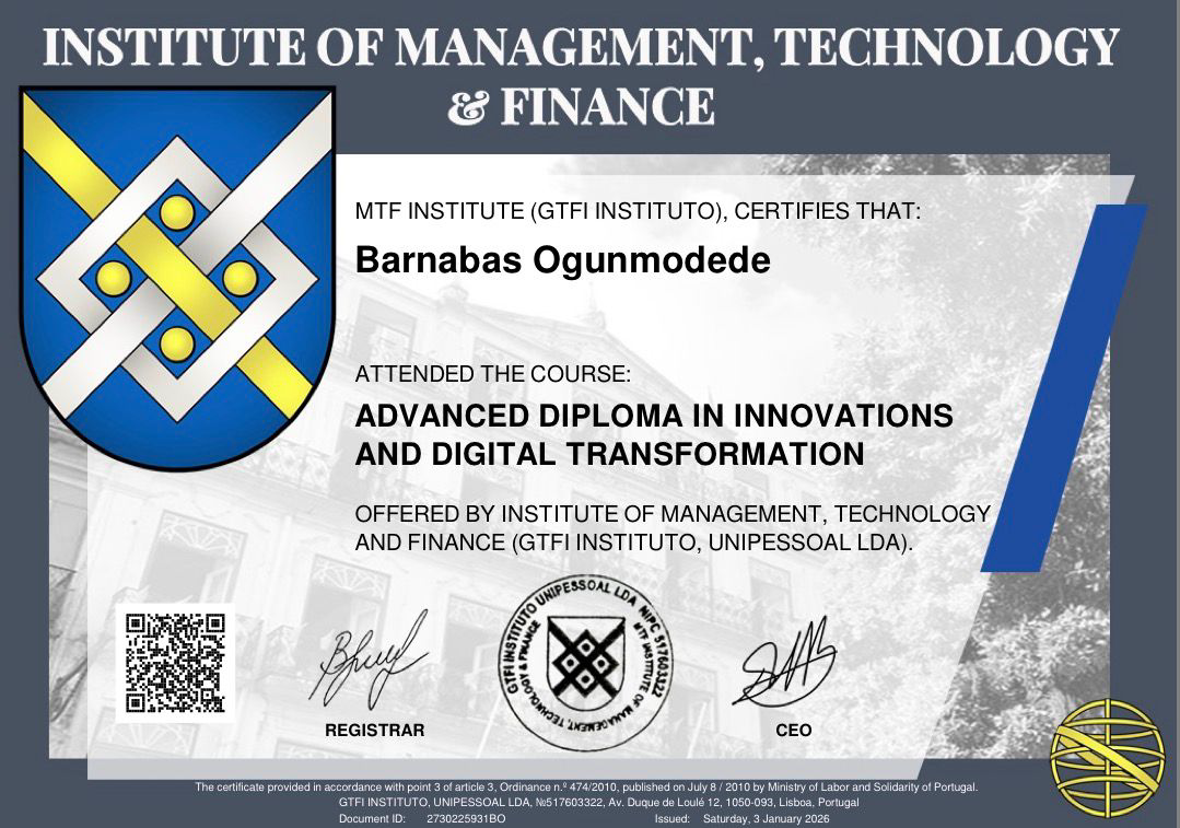 IMTF Certificate