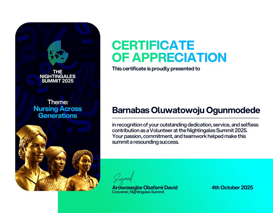 Nightingale Summit Certificate