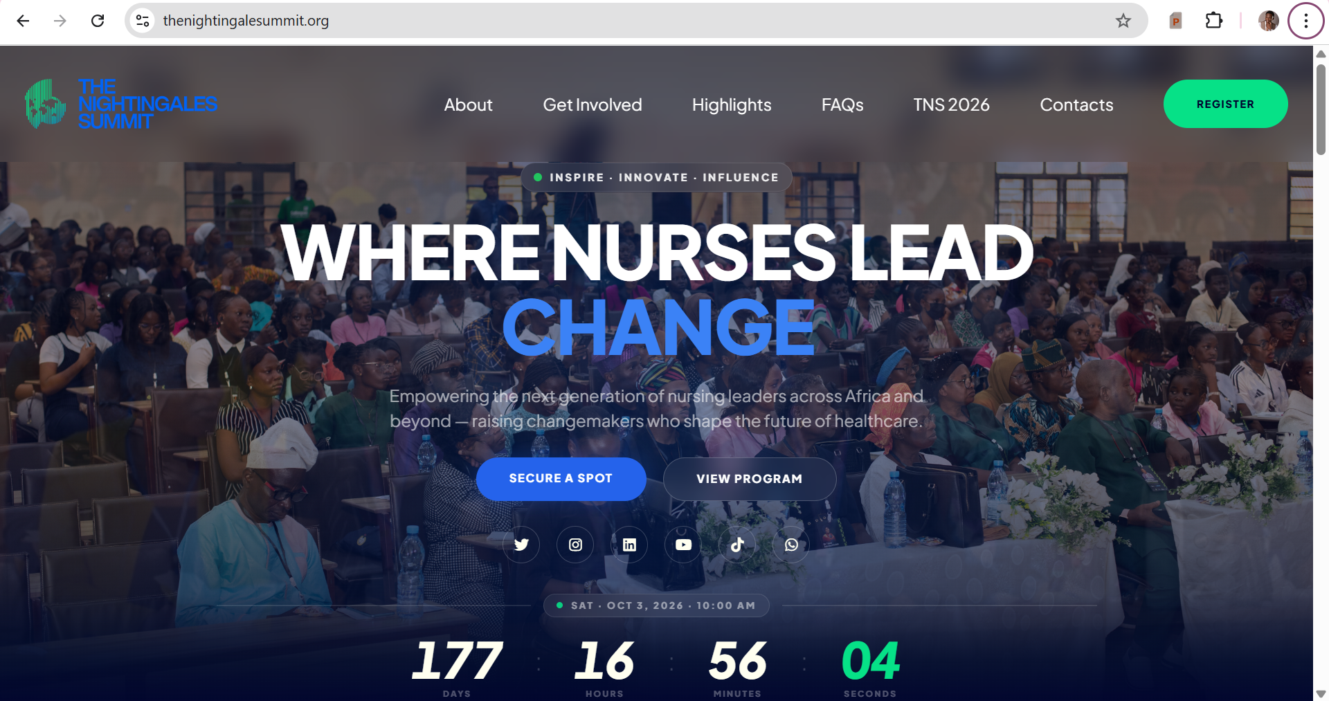 The Nightingale's Summit website